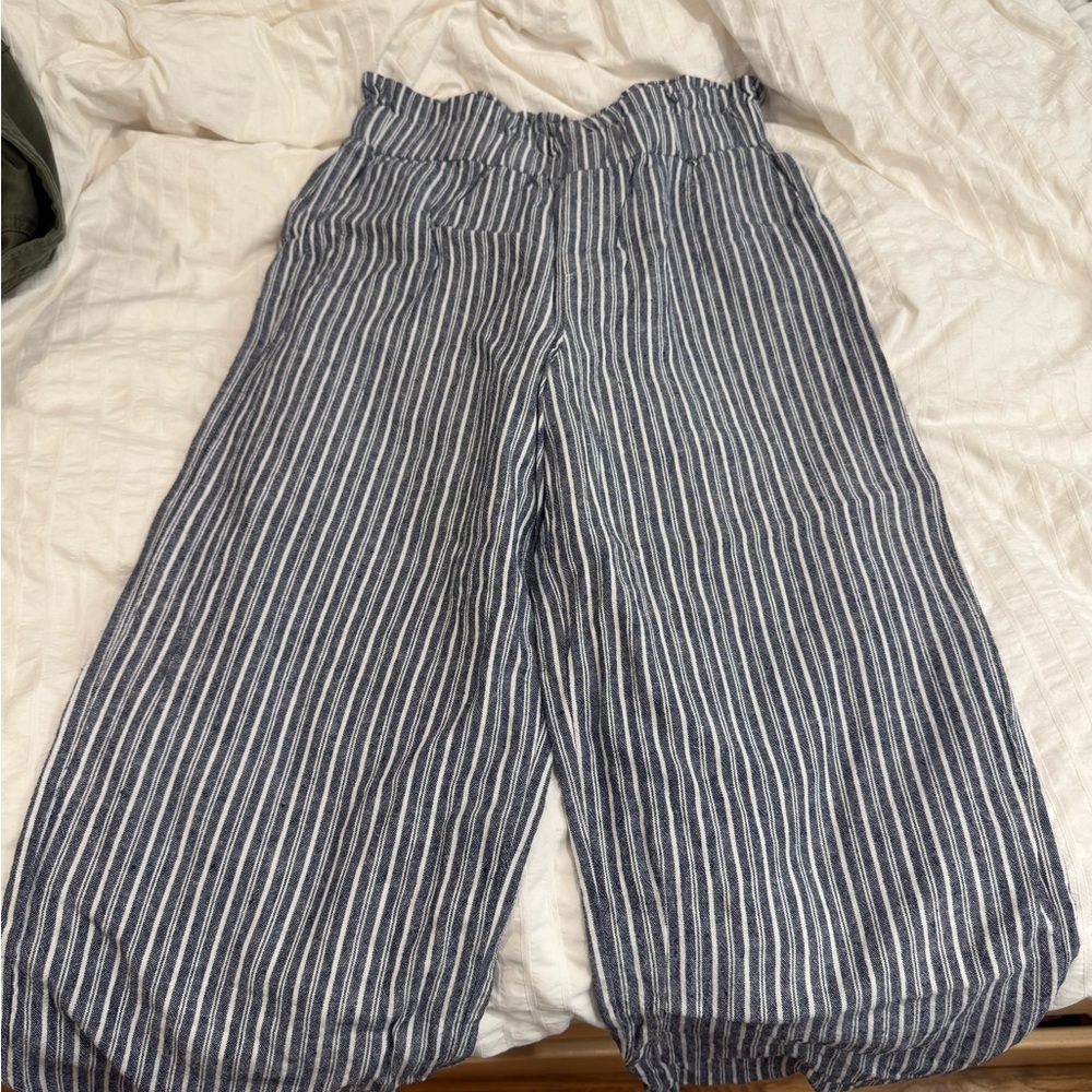Laundry By Shelli Segal Navy and White Striped Pants